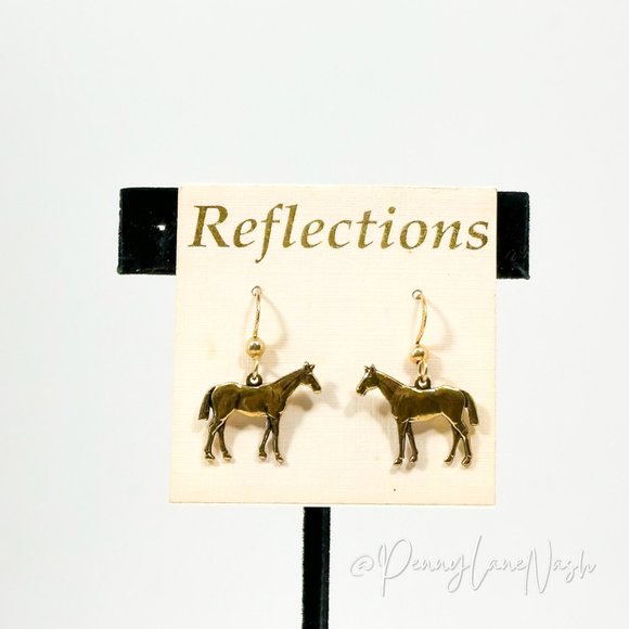 Reflections Jewelry - NWT Reflections Gold Plated Horses Dangle Hook Earrings